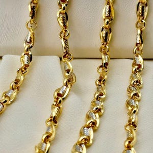 18k Solid Gold Cable link chain, necklace. 4.5mm. REAL GOLD. Worldwide free shipping. 750 Certified/Stamped. Best Birthday/anniversary gift.