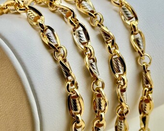 18Kソリッドゴールドケーブルリンクチェーンネックレス - 4.5mm - Etsy