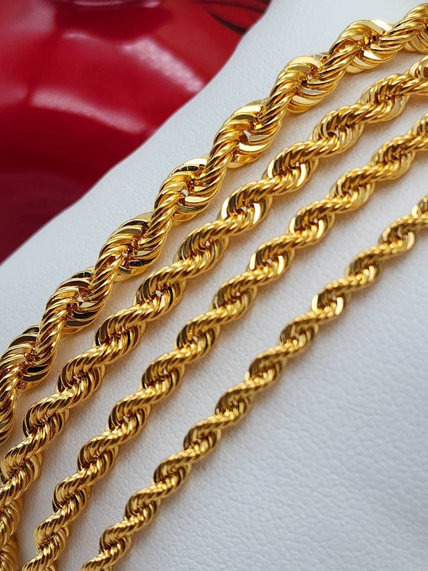 14k Gold Rope Chains. Different Sizes, 3mm/3.55mm/4.20mm/5mm.real GOLD ...