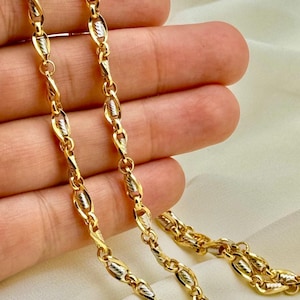 18k Solid Gold Cable Chain,5mm Thickness, 18&quot;, 20&quot; & 21.5&quot;. Handmade gold chain. Best gift for ladies, Real Gold. Best gift, 750 certified.