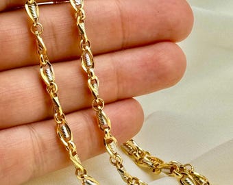 18k Solid Gold Cable Chain: Handmade 5mm Certified Gold Necklace