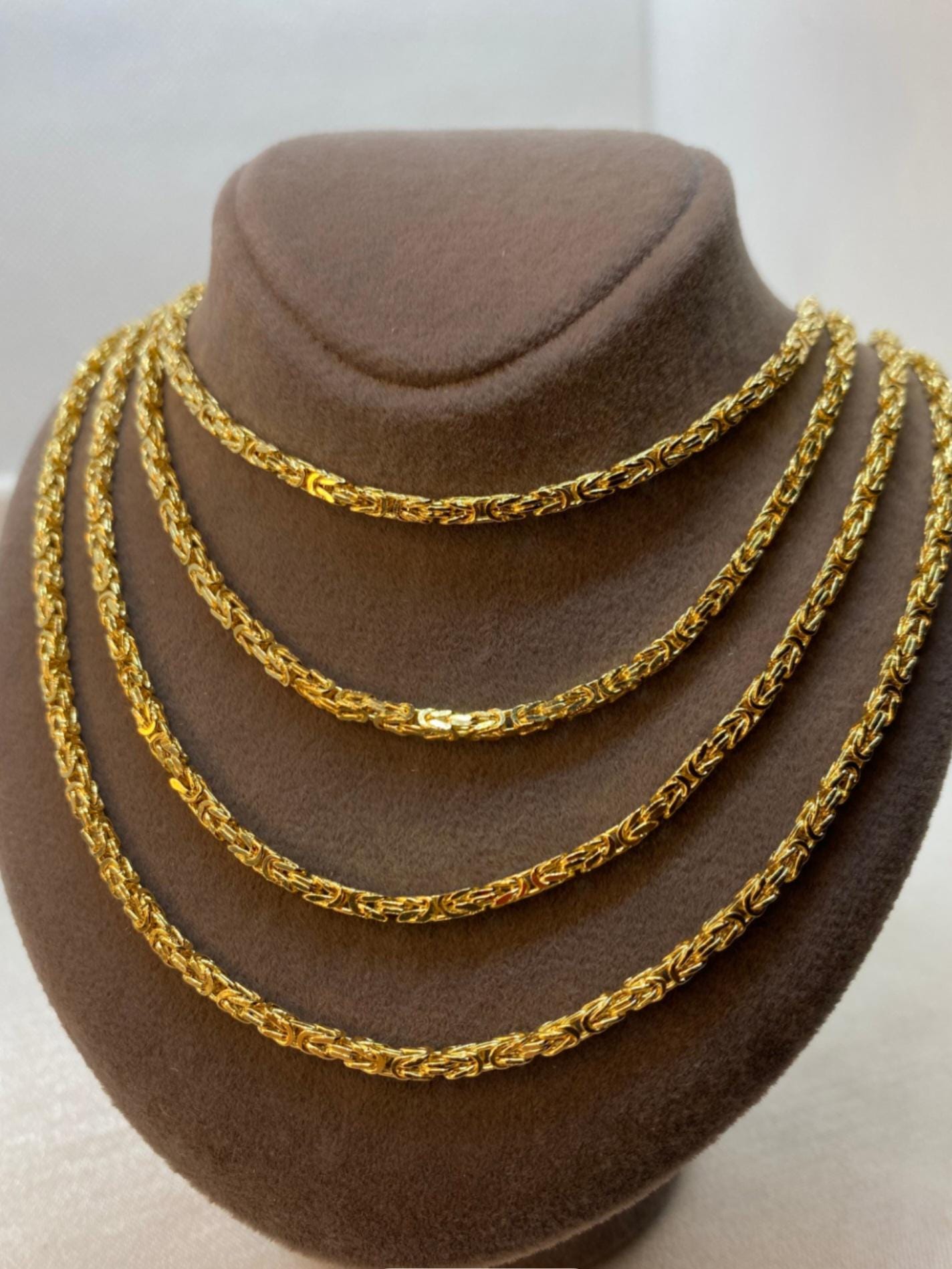 Catena Uomo collana oro giallo e bianco 18 kt tubolare| Made in Italy