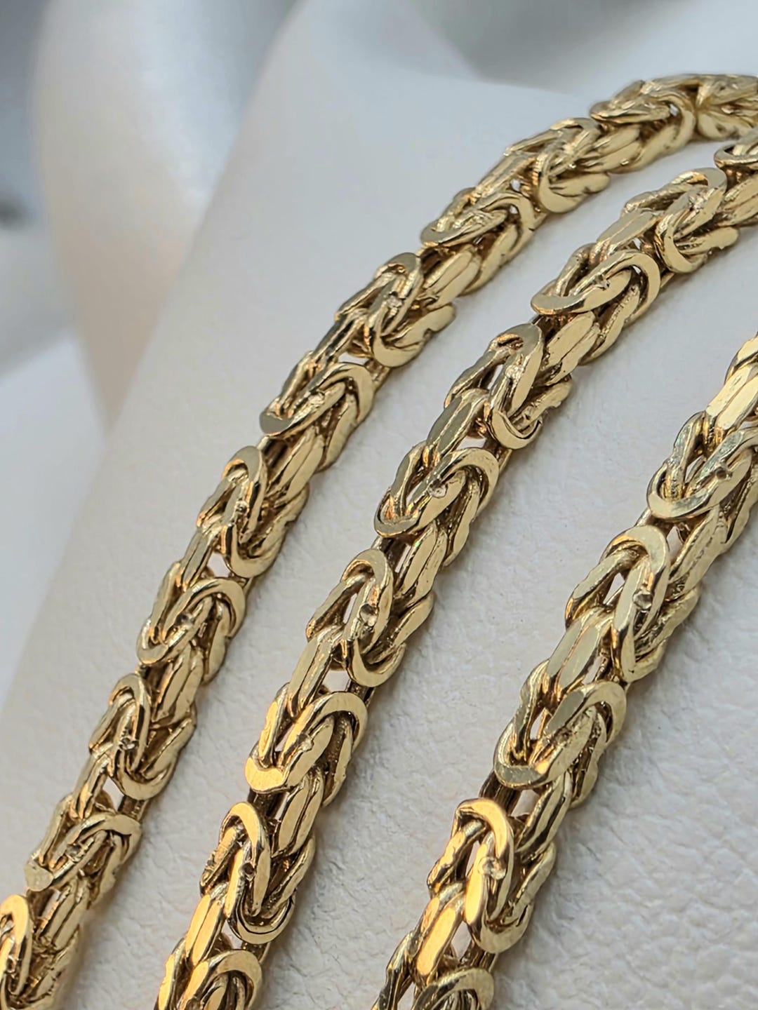 18k Solid Gold Byzantine Chain Necklace: 24 Inch, 2.3mm - Etsy