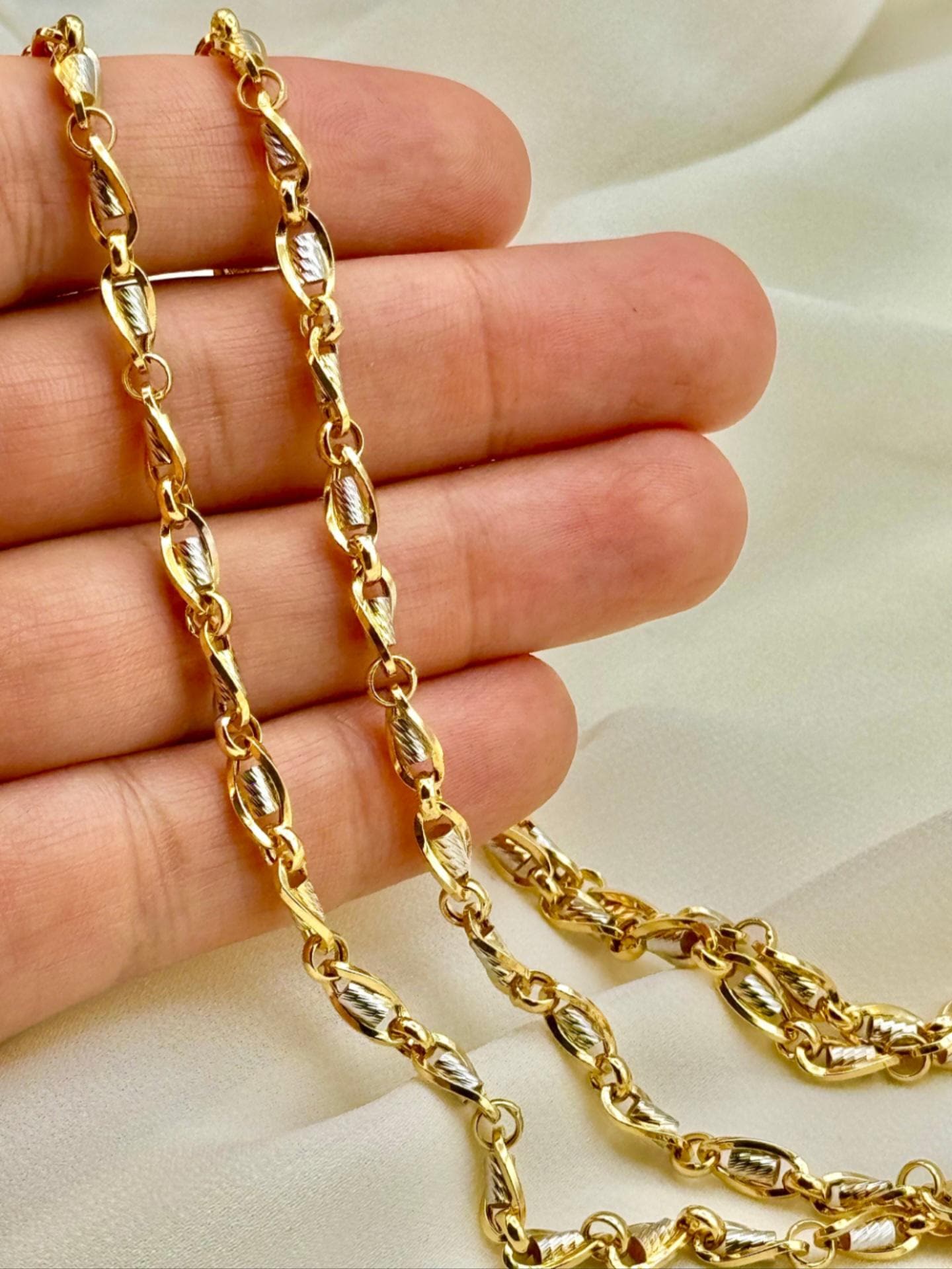 18Kソリッドゴールドケーブルリンクチェーンネックレス - 4.5mm - Etsy