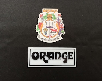 Kit Orange amplifier plastic logo icon black and orange color 120mm - 4,7"