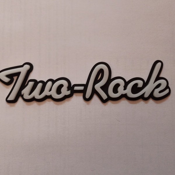 TWO-ROCK 3d letters logo white 150 mm - 5.9"