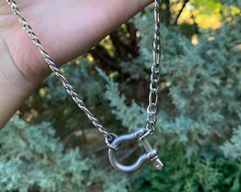 Shackle Chain Necklace |  Stainless Steel Silver Jewelry, Queer, Punk, Goth, Gothic, Alternative, Grunge, Industrial, Emo, Hypoallergenic