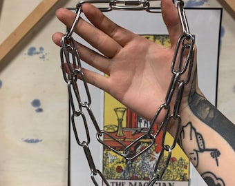Doppel Edelstahl Halskette | Leichte Dicke Queer Nonbinary Schmuck, Punk, Goth, Gothic, Alternative, Grunge, Industrial, Emo