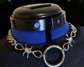 Dicke O Ring Stacheldraht Kette Halskette | Silber Edelstahl Choker Halsband Gothic Modeschmuck, Punk, Goth, Alternativ, Grunge, Alt, Emo