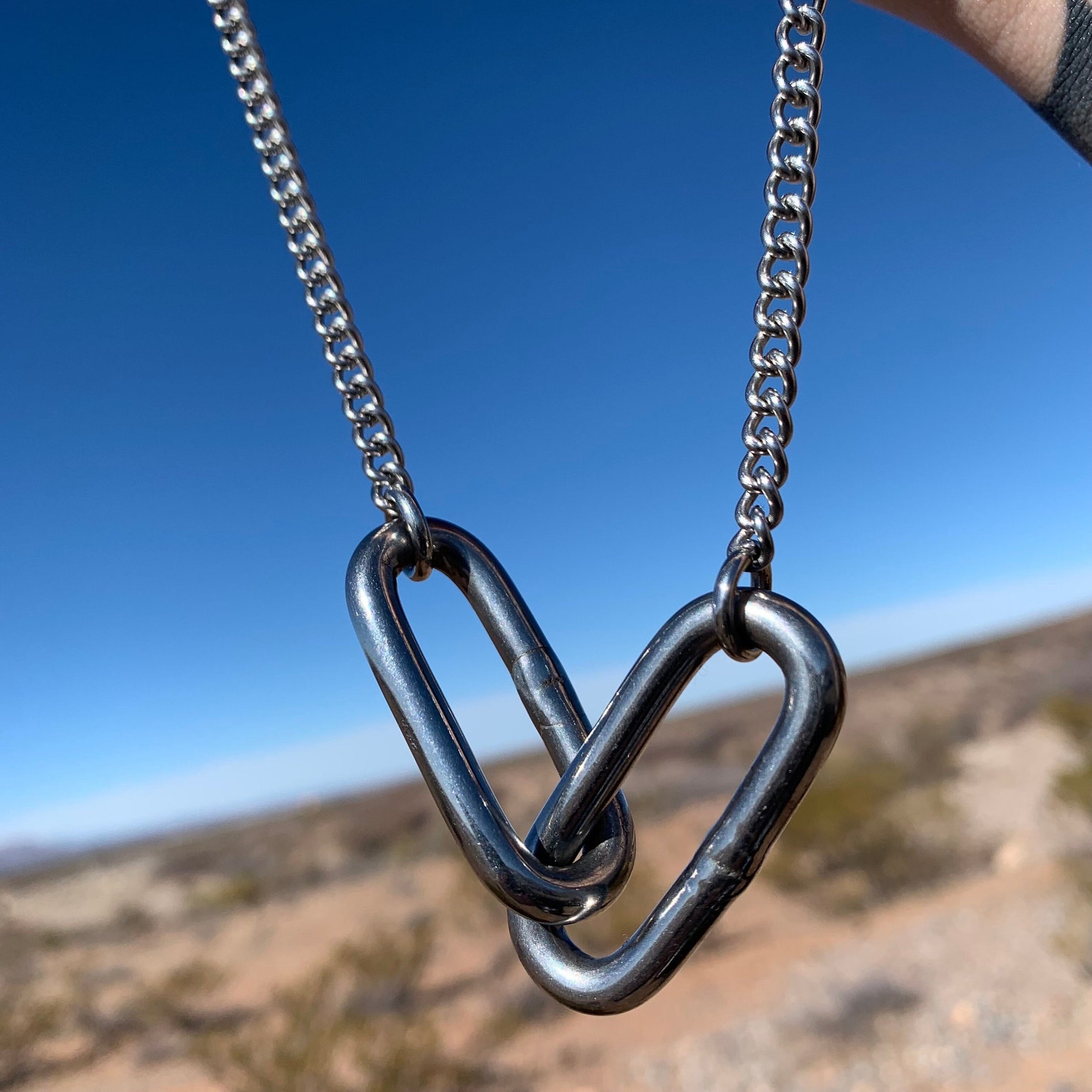 Dangling Stainless Steel Chain Necklace | Thick Chunky Silver Queer ...