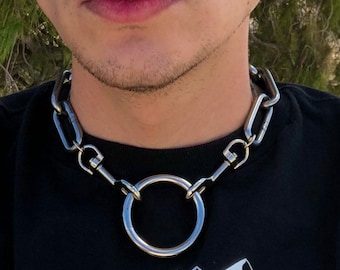 Thick O-Ring Chain Choker | Stainless Steel Heavy Duty Chunky Silver Jewelry, Unisex Queer, Punk, Goth, Grunge, Alternative, Industrial, Emo
