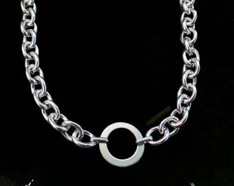 O-Ring Dicke Halskette | Edelstahl Antiallergisch Alt Queer Schmuck Mode, Gothic, Punk, Goth, Alternativ, Grunge, Biker, Emo