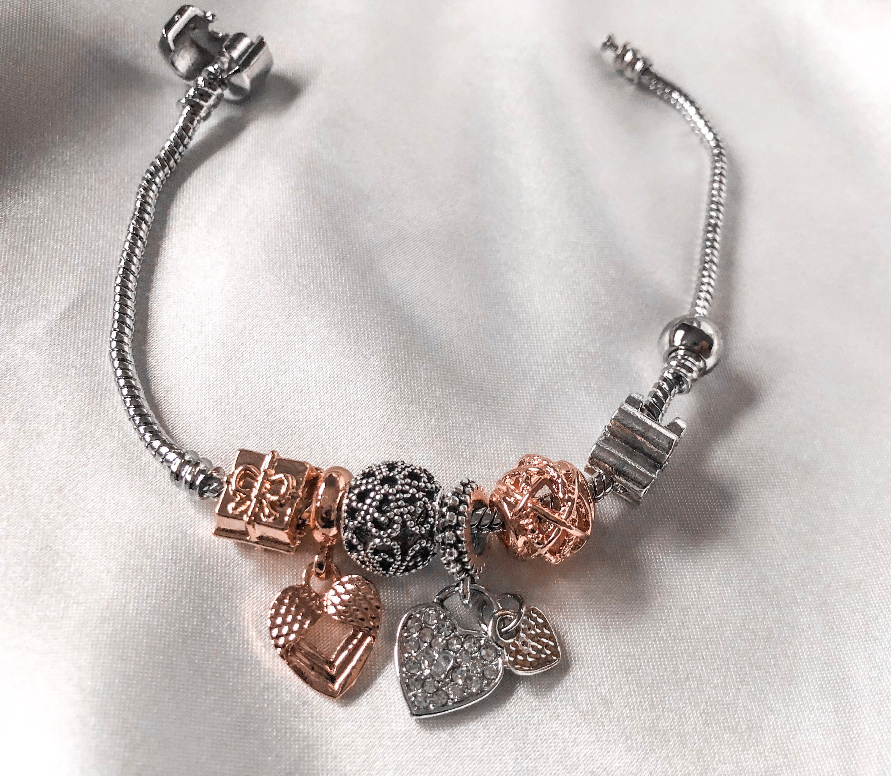 Gold plated charm bracelet Heart charm bracelet gift for Etsy