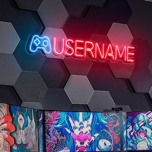 Custom Gamepad Username - LED Neon Sign, YouTube Neon Light, Gamer Gifts, Cybersport Gamer Room Decor, Gift for Influencer, Twitch Streamer