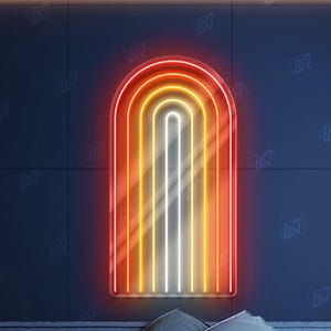 Geometric Lines - LED Neon Sign, Colorful LGBT Wall Art, Modern Pride Room Decor, Vibrant LGBTQ Light, Aesthetic Rainbow Neon Sign
