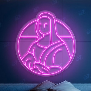 Mona Lisa - LED Neon Schild, Mona Lisa Pop Art, Mona Lisa Moderne Kunst, personalisierte Geschenke, Da Vinci, Leonardo&#39;s Meisterwerk