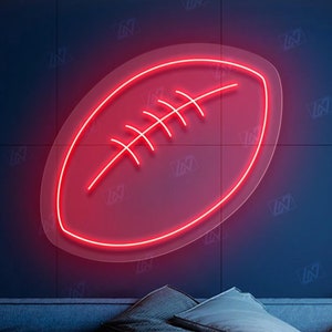 Rugby Ball - LED Neon Sign, Tennis Player Wall Decor, Sport Led Neon Sign, Decor for Kids Room, Sport Signs