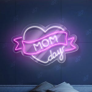 Mom Day - LED Neon Sign, LED Gift for Mom , Party & Home Decor, Perfect Mother&#39;s Day Gift, Mom Room Decor, Gift for Mother