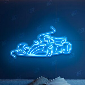 F1 - LED Neon Sign , Sport Interior Decor,  Open-Wheel Car Neon Lights,  Car Bedroom Neon Sign, Neon Sign Wall Decor