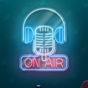 On Air - LED Neon Sign, Studio Recording Light, Live Streaming Sign, Podcast Room Decor, Radio Station Neon, Gamer Room Light,Cool Desk Sign