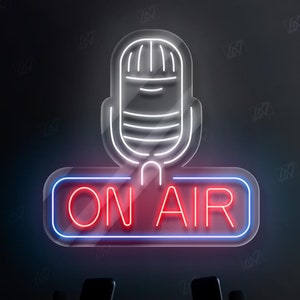 Podcast On Air Neon Sign – LED Light for Studio, Custom Recording Room Decor, Live Streaming Sign