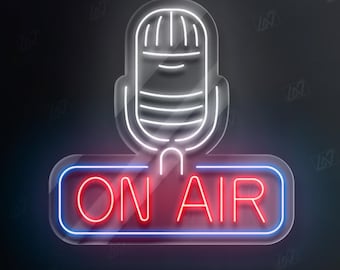 Podcast On Air Neon Sign – LED Light for Studio, Custom Recording Room Decor, Live Streaming Sign