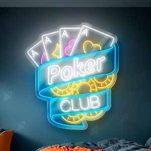 Club de póquer: cartas de juego personalizadas, decoración de casino coleccionable, arte para salas de póquer, regalo para jugadores