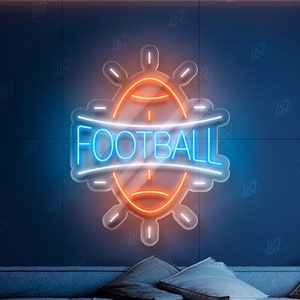 Football - LED Neon Sign, Tennis Player Wall Decor, Sport Led Neon Sign, Decor for Kids Room, Sport Signs