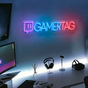 Custom Gamertag - LED Neon Sign,  Twitch Neon Light, Gamer Gifts, Cybersport Gamer Room Decor, Gift for Gamers, Twitch Streamer Username
