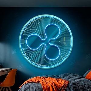 Ripple XRP - LED Neon Sign with UV Print, Bedroom neon sign, Crypto neon sign, Neon Lights, Crypto