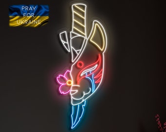 Anime personalizzate Slayer LED, Insegna al neon demoniaca, Arte della parete anime, Luci al neon a LED, Insegne decorative, Decorazione murale anime, Camera da letto con insegna al neon