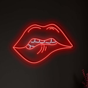 Sexy Lip - LED Neon Sign, Wall Decor, Wall Sign, Neon Lights, Kiss Lips Neon Light, Kiss Neon Sign, Lips Neon Sign