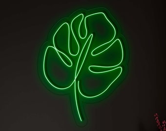 Monstera Leaf - LED Neon Sign,Gift,Wall Decor,Custom Sign,Neon Business Sign,Neon Company Logo,Bright Neon Lights,Neon Workplace Signs