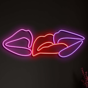 Lips LED Neon Sign , Custom Neon Sign, Custom Neon Light, Neon Bedroom ...