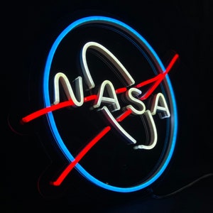 Nasa logo - LED Neon sign, Nasa neon sign, Nasa neon light, Nasa led sign, Nasa led neon sign,Nasa wall art,Nasa wall decor,Neon sign light