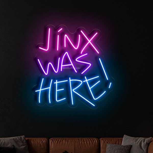 Jinx Was Here | Arcane - LED Neon Sign, cartoon Neon Sign, cartoonCharacter, Neon Game Zone,cartoon led sign,cartoon light sign,cartoon