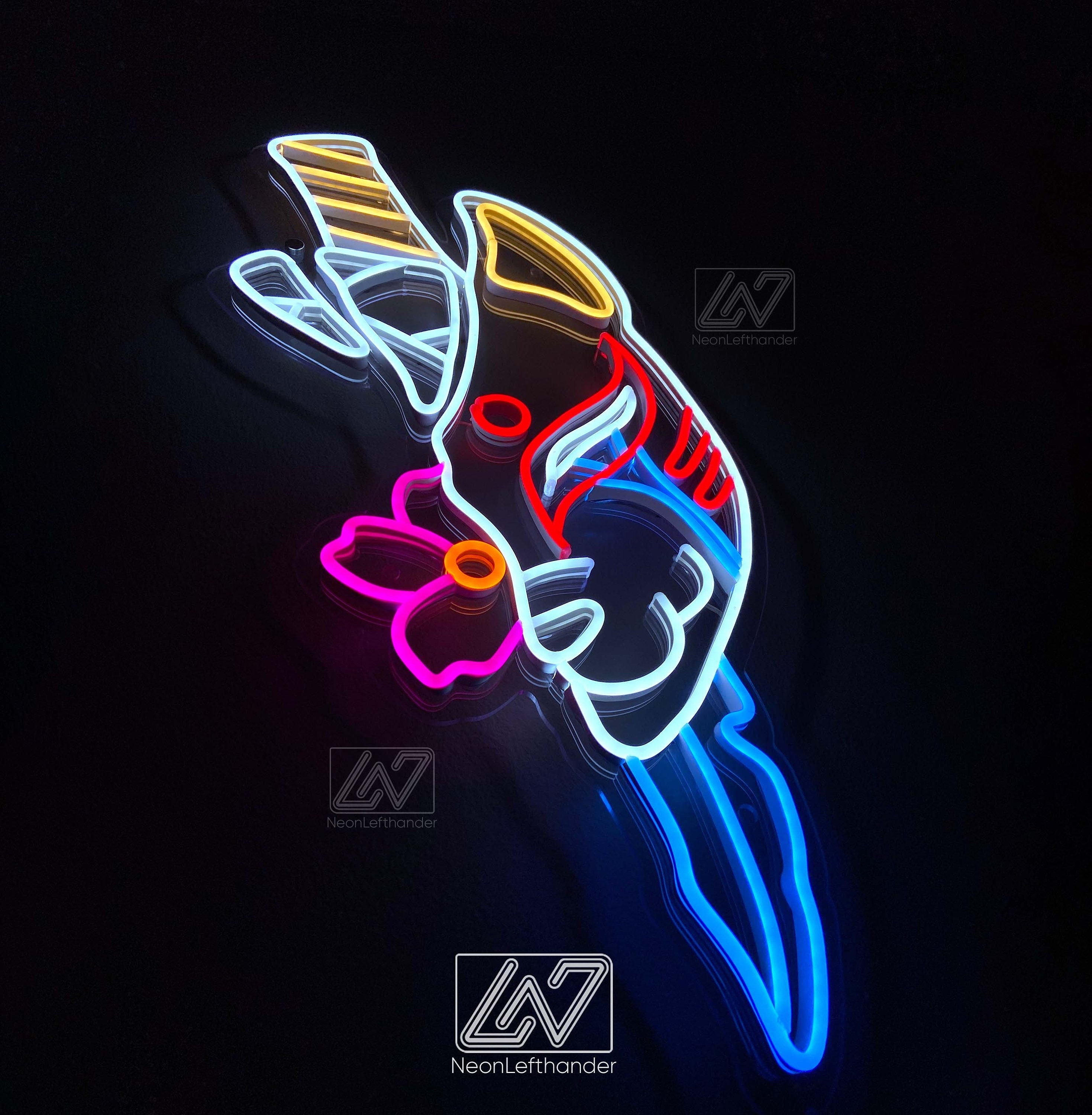 Kitsunemask - Insegna al neon a LED, Insegna al neon del demone, Arte della parete anime, Luci al neon a led, Insegna del giocatore, Decorazione della parete anime, Decorazione della camera da letto, Insegna dell'uccisore