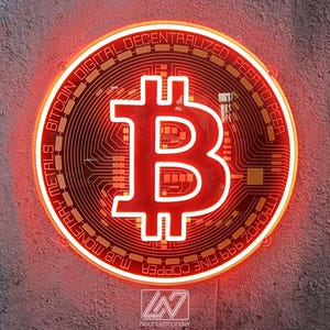 Bitcoin - LED Neon Sign with UV Print, Bedroom neon sign, Crypto neon sign, Neon Lights, Crypto