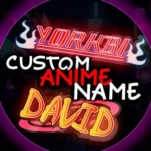 Custom Anime Name Neon Sign - Neon Anime wall ART, Anime, Cartoon Character, Jinx | Arcane, Evangelion, Rick, Morty, cartoon wall decor