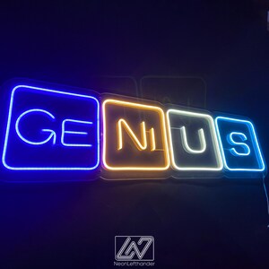 Genius - LED Neon Sign, Vibe Neon Sign, Inspiration Neon Sign, Neon ...