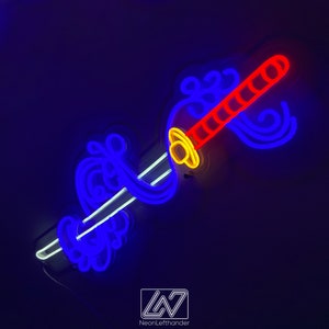 Anime Sword - LED Neon Anime Wall Art, Anime, Cartoon Character, Game Room Light, Personalized Gifts, Kids Room Decor,Japanese Neon Sign