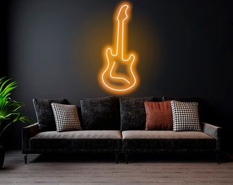 Guitar LED Neon Sign Sign Lights, Sign, Neon Decor, , Neon - Wall Bedroom Decor Interior Home Neon Etsy