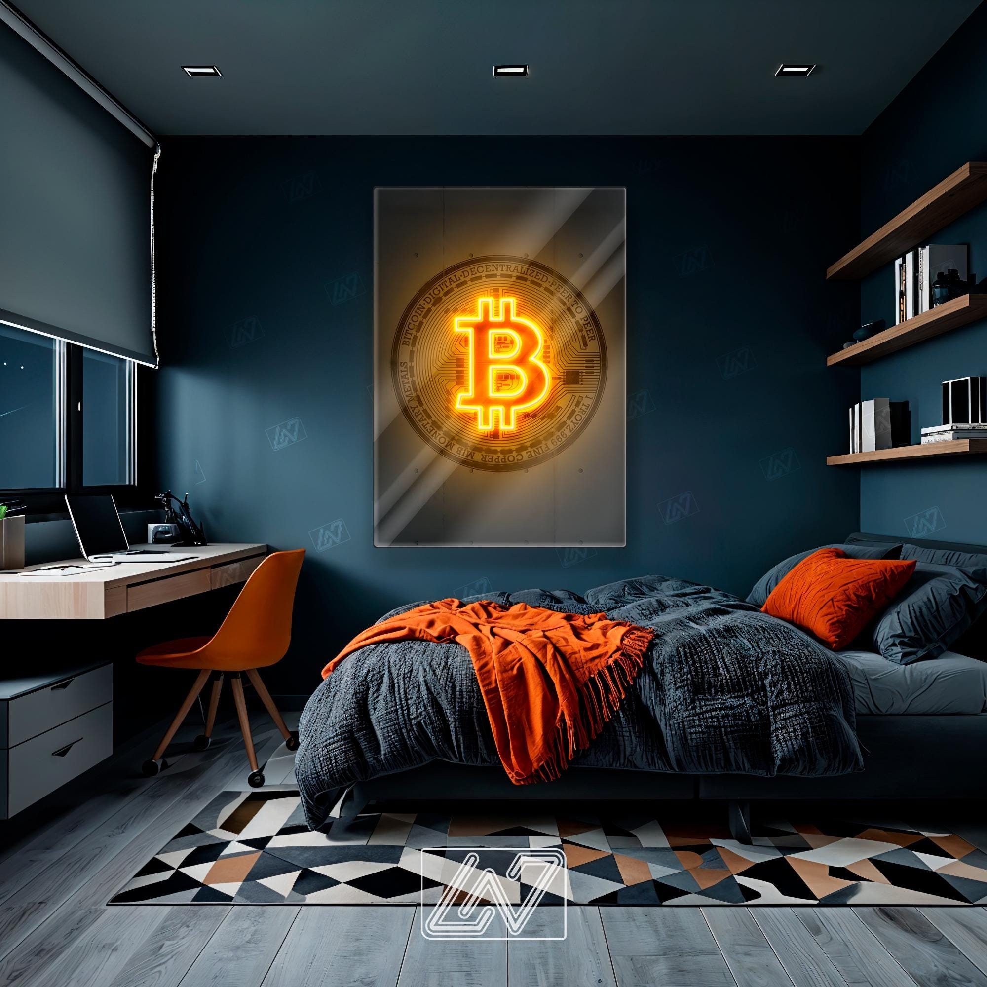 Bitcoin - LED Neon Sign with UV Print, Bedroom neon sign, Crypto neon sign,  Neon Lights, Crypto