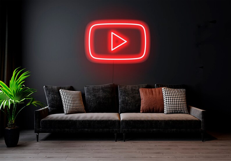 Youtube LED Neon Sign Youtube Wall Decor Youtube Wall Etsy