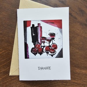 Greeting Card Fruit and Wine