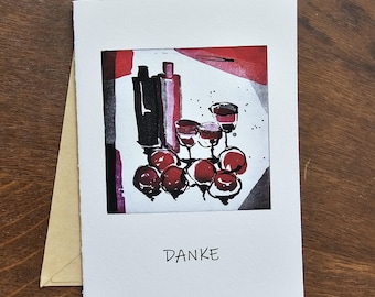 Greeting Card Fruit and Wine