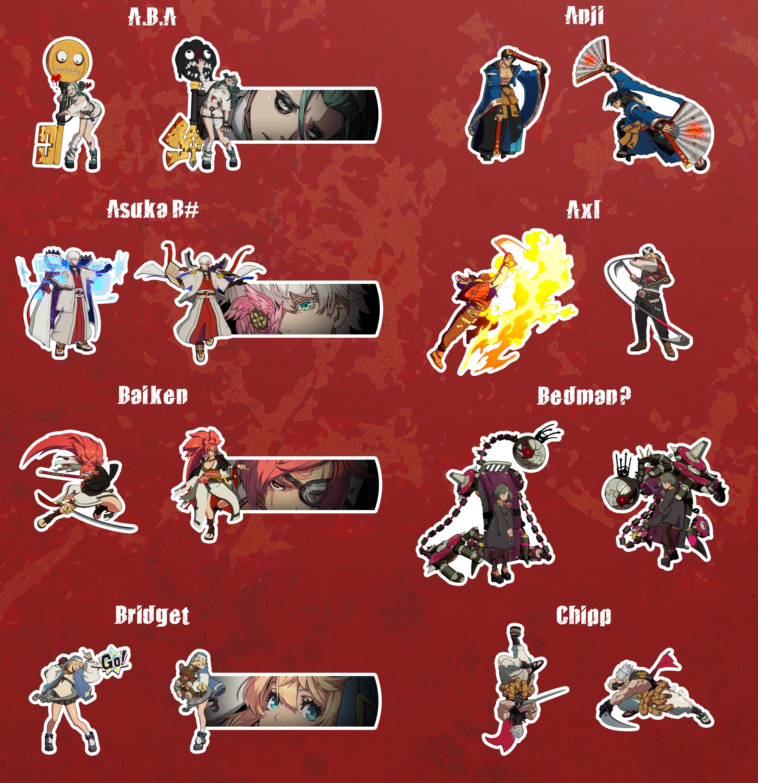 Guilty Gear Strive FULL ROSTER Stickers - Etsy