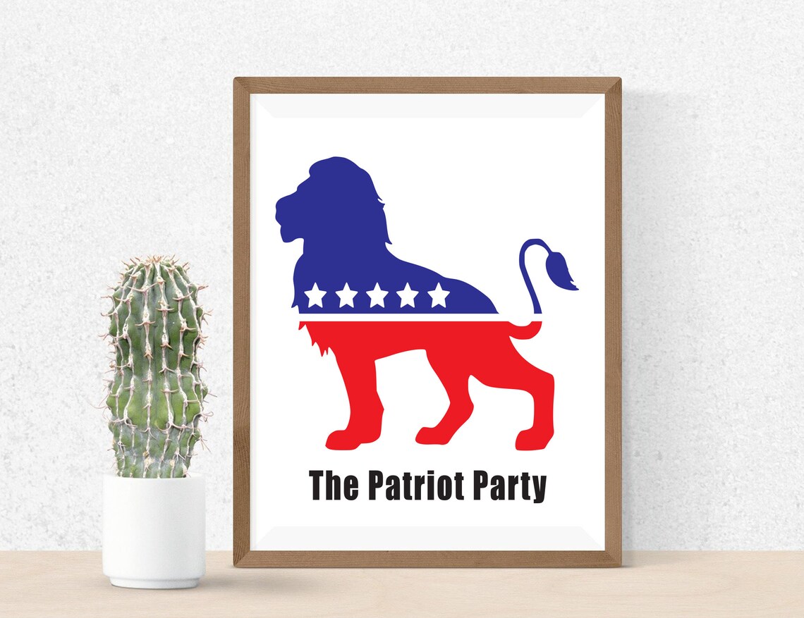 Patriot Party Lion SVG Art Cut File for Cricut Clipart | Etsy