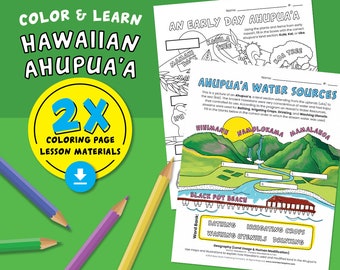 Hawaiian Ahupua'a Coloring Pages | Lesson Plans | ʻŌlelo Hawaiʻi | Keiki Coloring