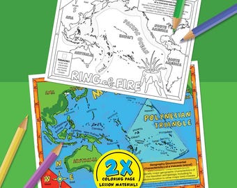 Stillahavsgeografi och Ring of Fire-målarbilder | Lektionsplaneringar | Keiki-målarbilder